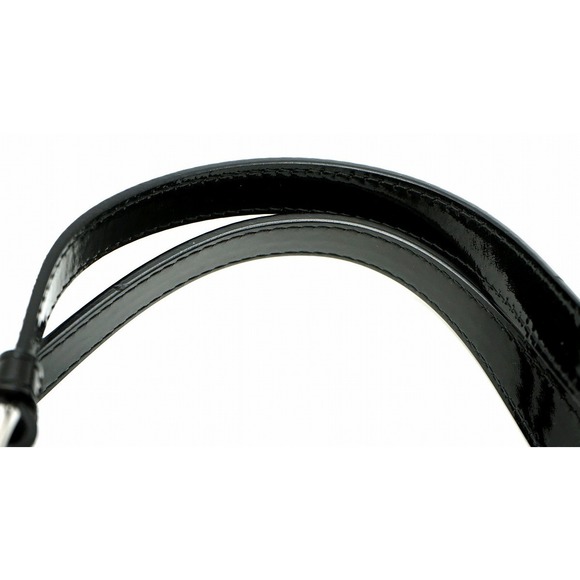 Christian Dior Shoulder Bag Flower Rhinestone Charm Patent Black Multicolor - Picture 4 of 9